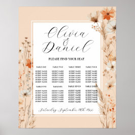 Tisch Hochzeitssitze 8 Boho Florals Bohemisch Poster