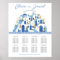 Tisch Hochzeitssitze 8 Santorini Griechenland Blau
