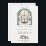 Tisch im Speisesaal | Abendessen Einladung<br><div class="desc">Laden Sie Ihre Freunde und Familie zu einem Abendessen an diesem Weihnachtsabend mit dieser schönen Party Einladung ein. Diese Einladung zum Abendessen hat ein Aquarellbild eines formellen Speisesaals mit blauen und grünen Weihnachtsdekorationen. Die verwendeten Farben sind olivgrün, schieferblau und braun. Auf dem Boden gibt es ein paar köstliche Geschirr, die...</div>
