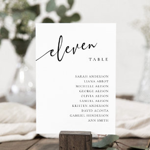 Tisch Nummer 11 Elf Sitzplan Karte