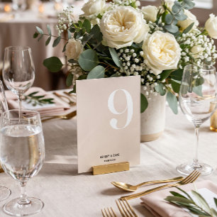 Tisch Nummer 9 Bold Beige Hochzeitstisch Nummer Einladung