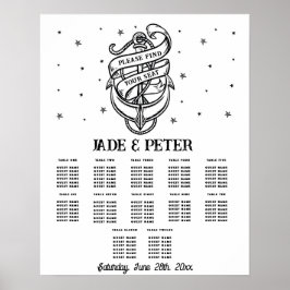 Tischdecke 12 Traditioneller Tattoo-Anker Poster