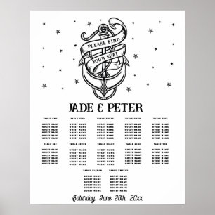 Tischdecke 12 Traditioneller Tattoo-Anker Poster