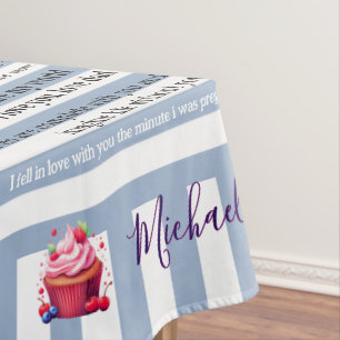 Tischdecke Blau & Weiß gestreift Alles Gute zum Ge