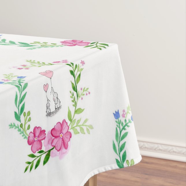 Tischdecke Blumen Elefant (Beispiel)