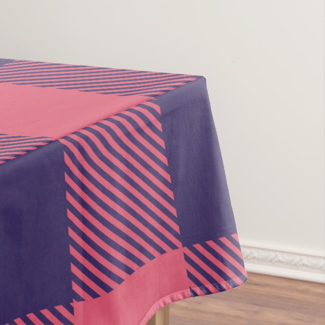 Tischdecke Hot Pink Magenta Indigo Büffel Karo (Beispiel)