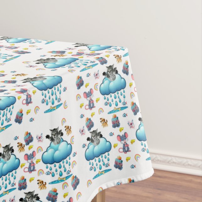 Tischdecke Katze Hund Maus Regenbogen Käse  (Beispiel)