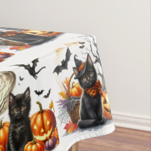 Tischdecke mit Vintage Retro Halloween-Katze und K