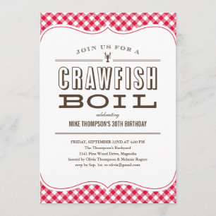 Tischdecke-Panzerkrebs-Blutgeschwür-Einladungen Einladung