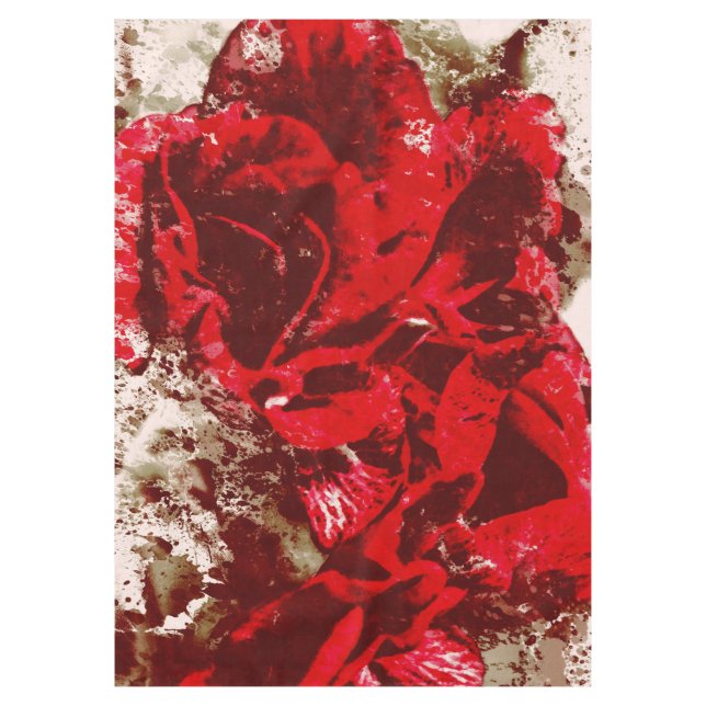 Tischdecke-Rote RoseWatercolor Tischdecke (Vorderseite)