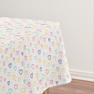 Tischdecke Valentinstag Bunte Herzen