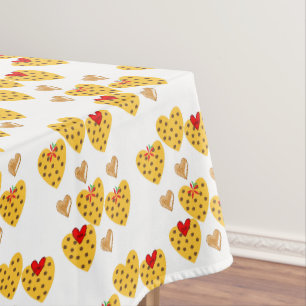 Tischdecke Valentinstag Gelbe Herzen 