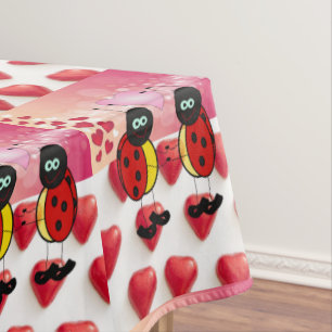 Tischdecke Valentinstag Marienkäfer