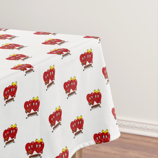 Tischdecke Valentinstag Paar rote Herzen  (Beispiel)