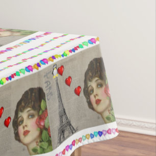 Tischdecke Valentinstag Pinguin Herzen