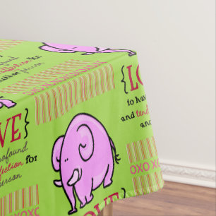 Tischdecke Valentinstag Rosa Elefant Liebe 