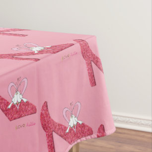 Tischdecke Valentinstag Rosa Schuh Liebe Hallo