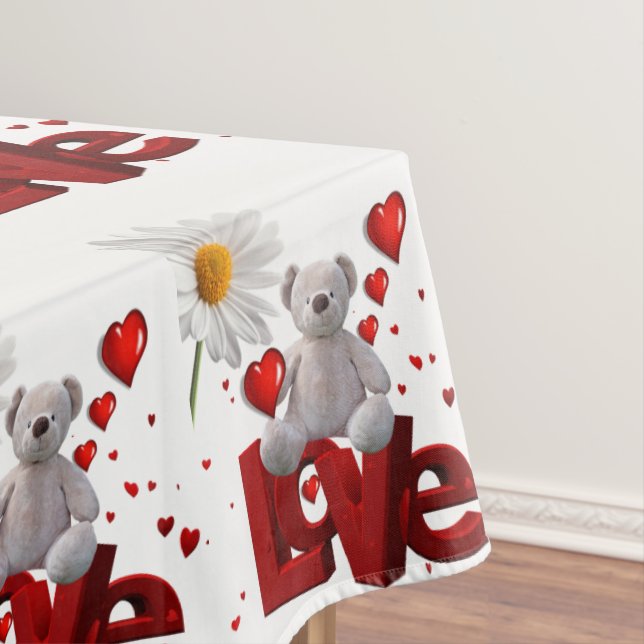 Tischdecke Valentinstag Teddybär (Beispiel)