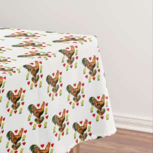 Tischdecke zum Valentinstag Hahn