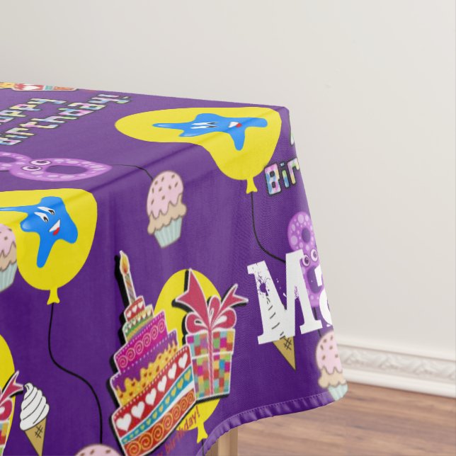 Tischdecken, Happy 8. Geburtstag, #8 Lila Tischdecke (Beispiel)