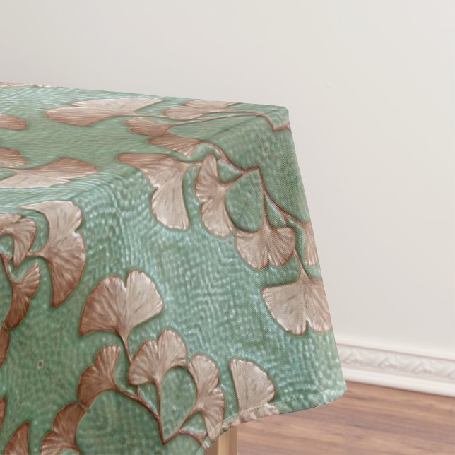 Tischdecken mit Gingko-Blatt-Design (Tablecloth with gingko leaves.)