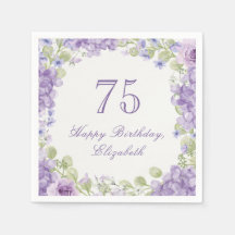 Tischdecken zum 75. Geburtstag Elegante lila Blüte