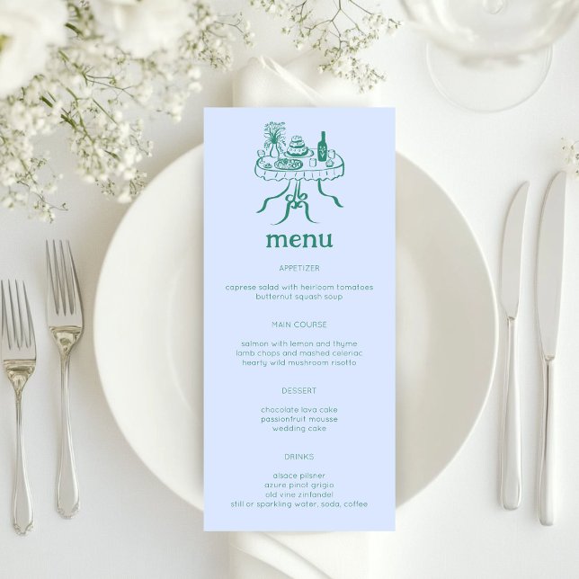 Tischdeckenkleidung aus Whimsikbüffet Modernes KUS Menükarte (Whimsical Buffet Table Doodle Sketch Modern CUSTOM Menu
)