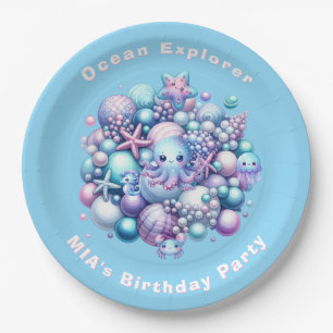 Tischdeko zum Geburtstag Unter dem Meer Editable N Pappteller