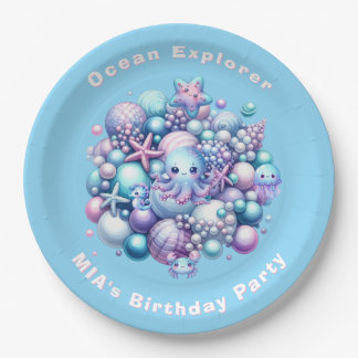 Tischdeko zum Geburtstag Unter dem Meer Editable N Pappteller