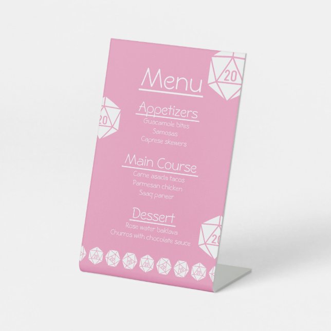 Tischdekoration im Petal Pink im Stil von Tabletop Sockelschild (Vorderseite)