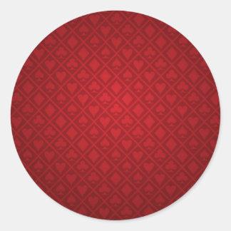 Tischdesign für den roten Felt-Poker Runder Aufkleber