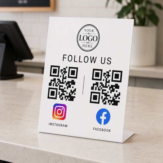 Tischdisplay für Social Media QR Code Sockelschild (Von Creator hochgeladen)