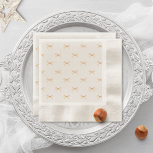 Tische für den Urlaub Gold Bow Pastel Beige Serviette
