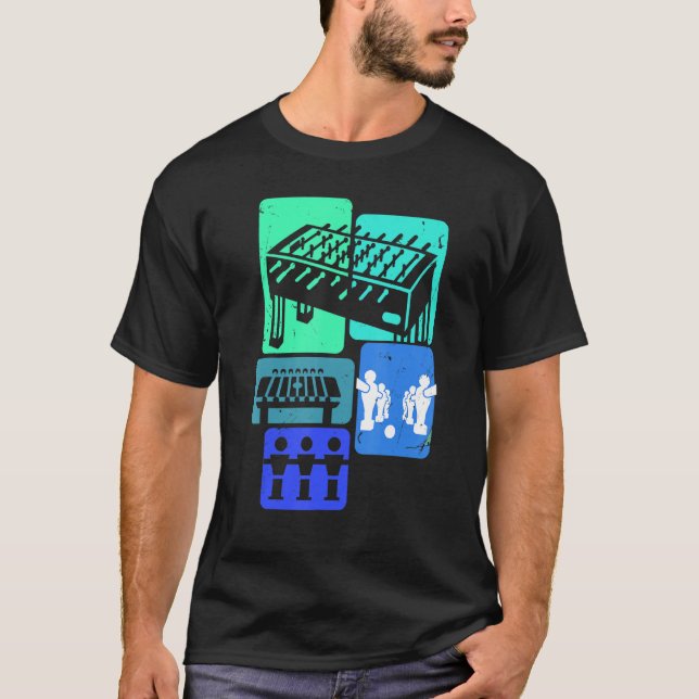 Tischfußball-Fußball-Spieler Retro Boys Foosa T-Shirt (Vorderseite)