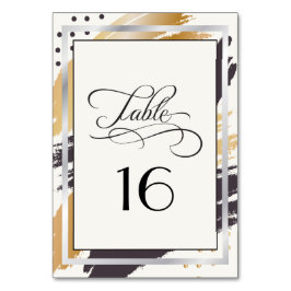 Tischkarte | Moderne Paint Strokes und Typografie Tischnummer