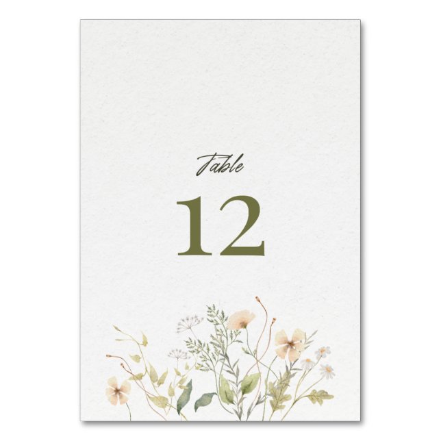 Tischkarte Tischnummer (Vorderseite)