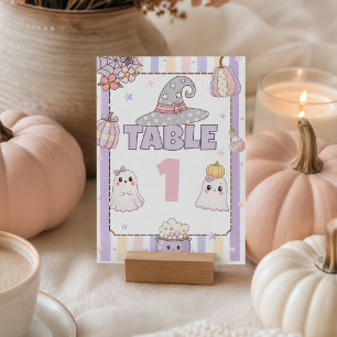 Tischkarten für Baby Shower mit Pastel Ghost-Motiv Sockelschild