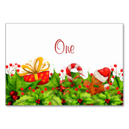 Tischkarten für Feiertagen Tischnummer