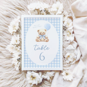 Tischkarten für Teddybär-Bogen-Ballon-Baby-Party Tischnummer