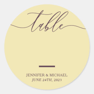Tischkarten Midnight Fig & Champagne Script Runder Aufkleber