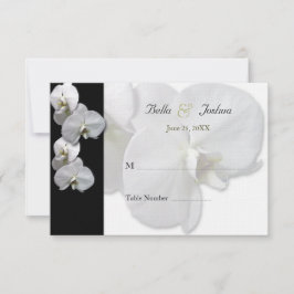 Tischkarten mit weißer Orchidee Einladung