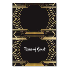 Tischkarten Name der Gasthochzeit Art Deco 1920 Tischnummer