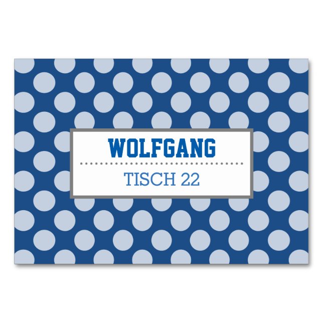 Tischkarten Weißpunkt Tischnummer (Vorderseite)