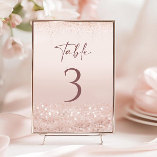 Tischkarten zum 21. Geburtstag in Roségold Glitter RSVP Karte