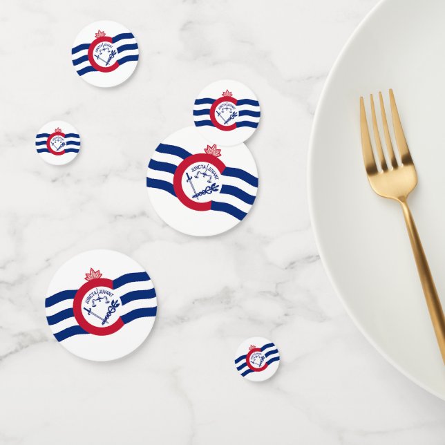 Tischkonfetti mit der Flagge von Cincinnati City,  Konfetti (Gruppe)