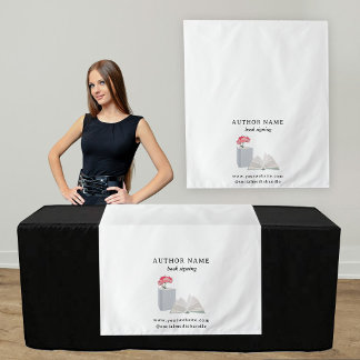 Tischläufer-Banner aus Leinen für die Buchsignieru Wandteppich