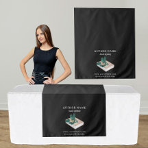 Tischläufer-Banner für Buchsignierautor in Schwarz