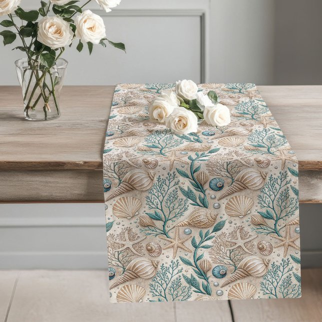 Tischläufer des Beach House mit Motiven am Meer (Beach House Table Runner with Seaside Motifs)