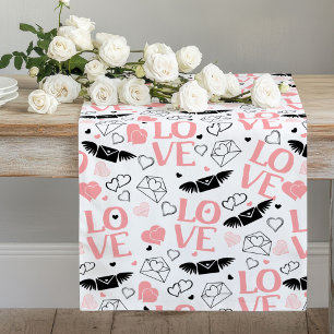 Tischläufer Hochzeit Geschenk Rosa Schwarz Liebest