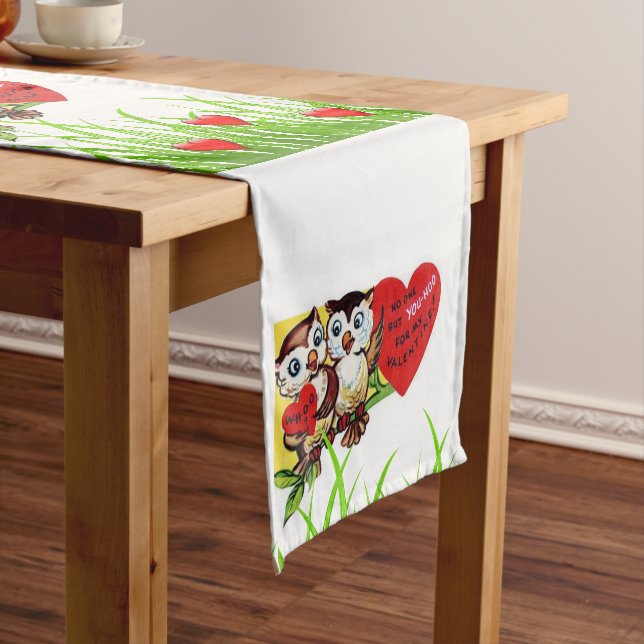 Tischläufer Valentinstag Eule (Beispiel)